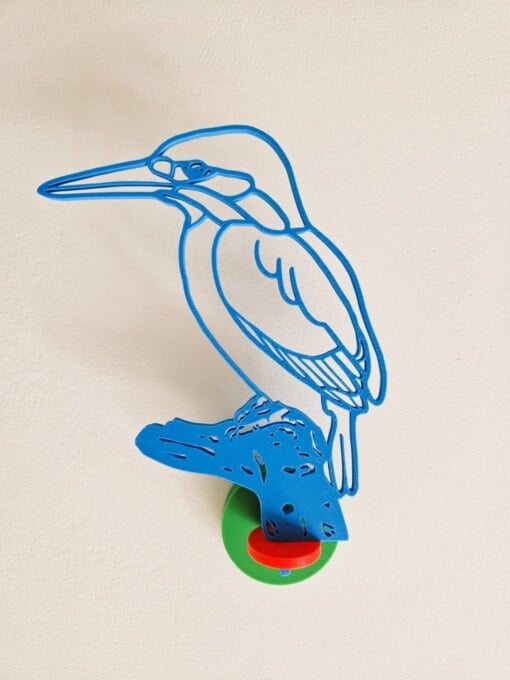 3D-geprinten wanddecoratie ijsvogel Milly  180 x 130,5 x 4 mm
