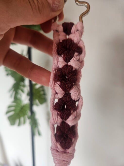 Flower macrame keychain