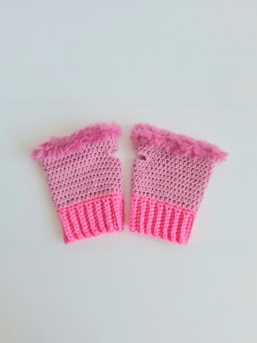 Gehaakte handschoenen - gehaakte vingerloze handschoenen | Barbie girl