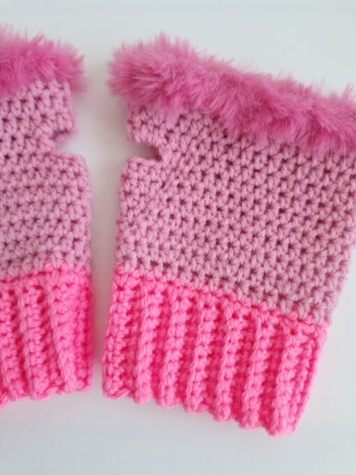 Gehaakte handschoenen - gehaakte vingerloze handschoenen | Barbie girl