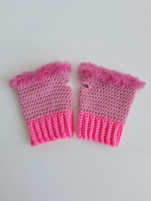 Gehaakte handschoenen - gehaakte vingerloze handschoenen | Barbie girl