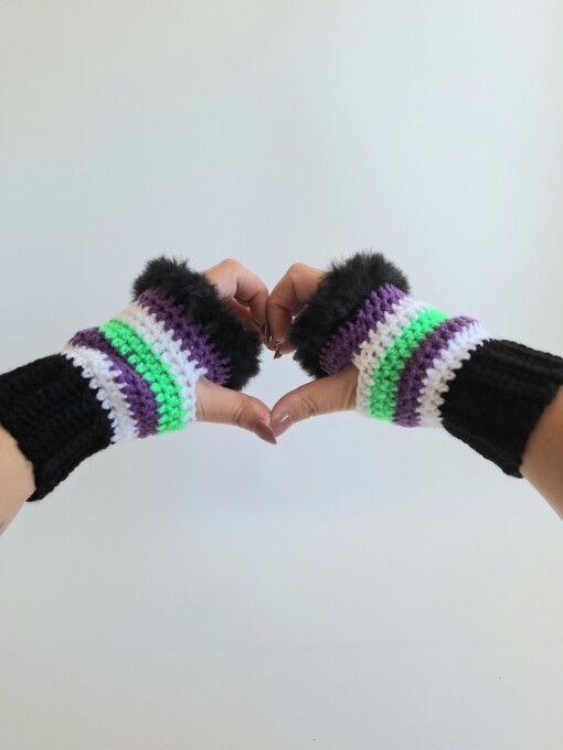 Gehaakte handschoenen - gehaakte vingerloze handschoenen | Beetlejuice vibes