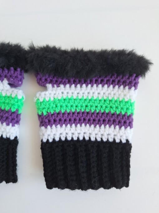 Gehaakte handschoenen - gehaakte vingerloze handschoenen | Beetlejuice vibes