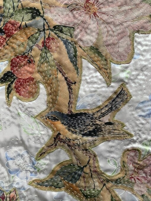 Mooi wandkleed met vintage vogel stof