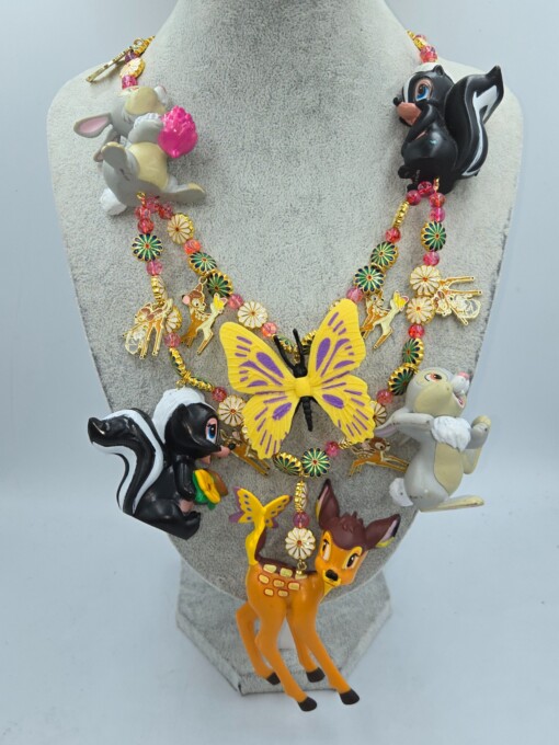 Bambi, Stampertje en Bloem, Handgemaakte ketting voor de echte Disney liefhebber.