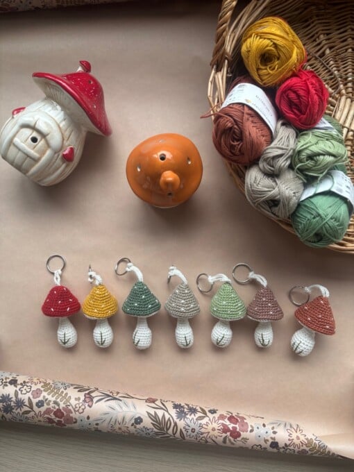 Handgemaakte sleutelhanger Paddestoel 🍄