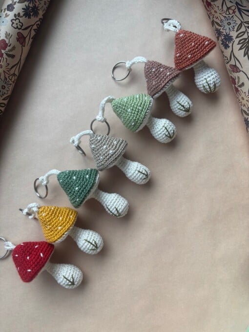 Handgemaakte sleutelhanger Paddestoel 🍄