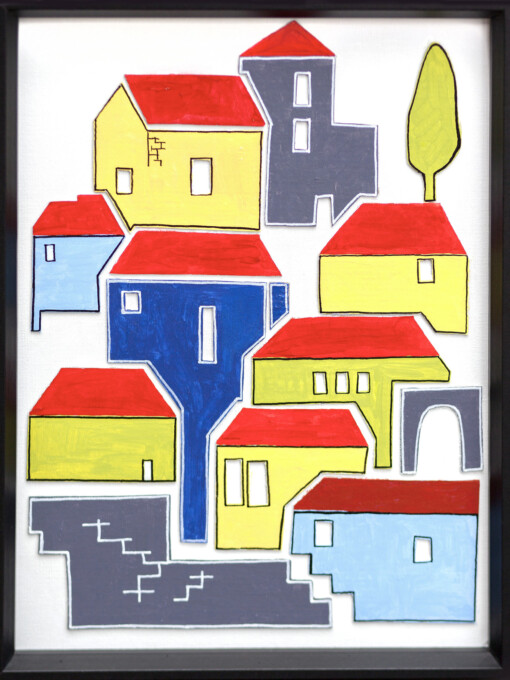 Huizen en daken, dorp