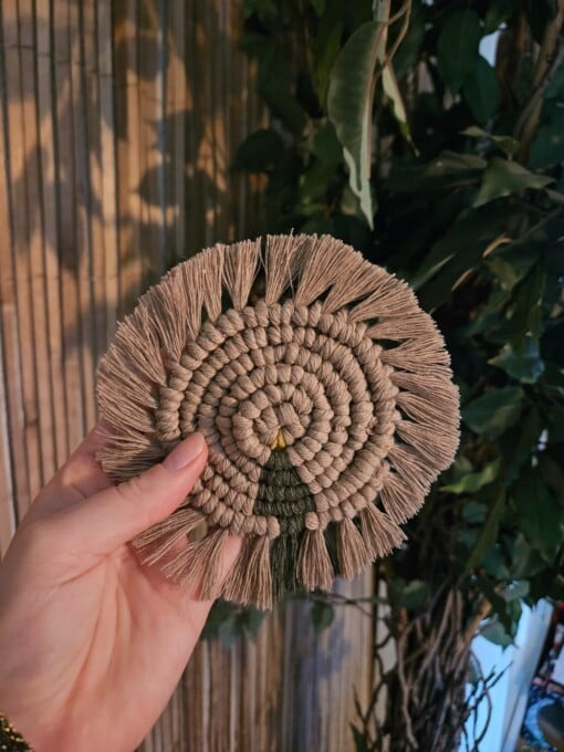Kerstboom macramé onderzetter
