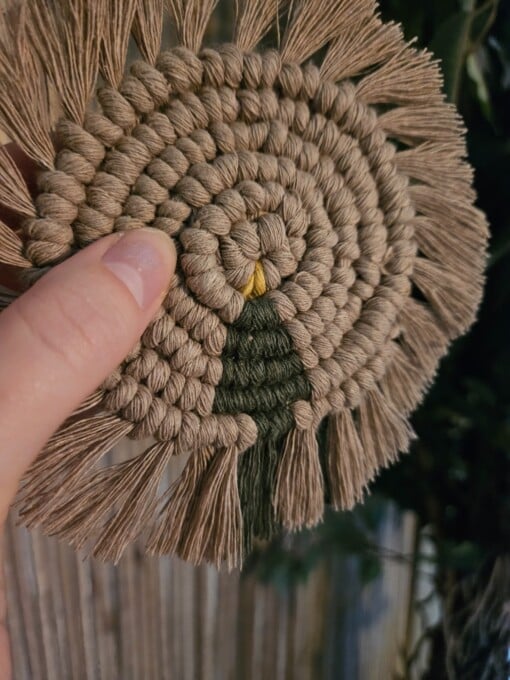 Kerstboom macramé onderzetter