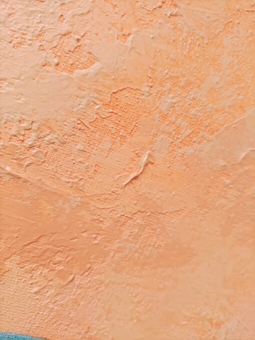 Landschap schilderij - mixed media - oranje blauw