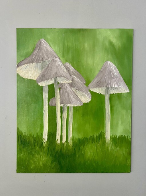 Schilderij "Paddenstoelen" - origineel kunstwerk in olieverf
