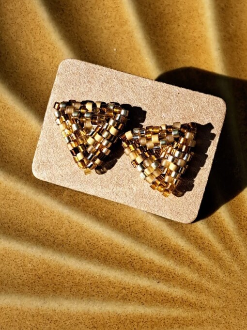 handgemaakte oorknoppen confetti goud