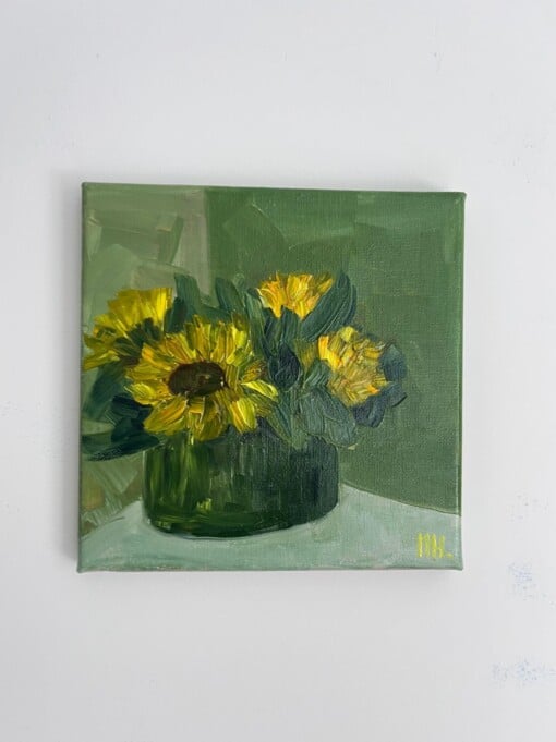 Schilderij "zonnebloemen" - origineel kunstwerk in olieverf