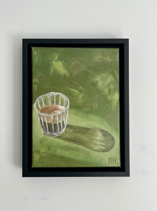 Schilderij "Coffee + Winter Sun" - origineel kunstwerk in olieverf