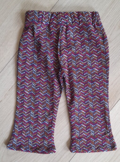 Flared legging- flared broekje - retroprint - bruin- retro vibes