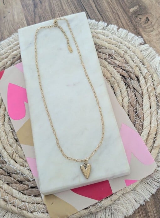 Golden Heart Chain – Stainless Steel Ketting