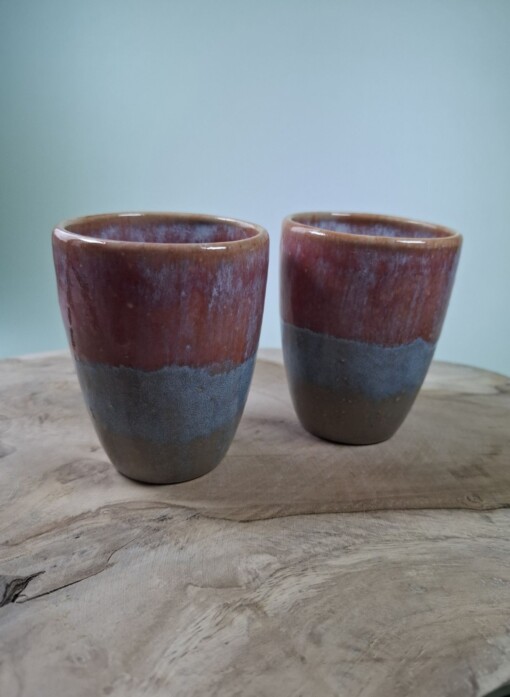 2 keramiek koffiebekers Red Dream