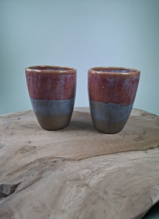 2 keramiek koffiebekers Red Dream