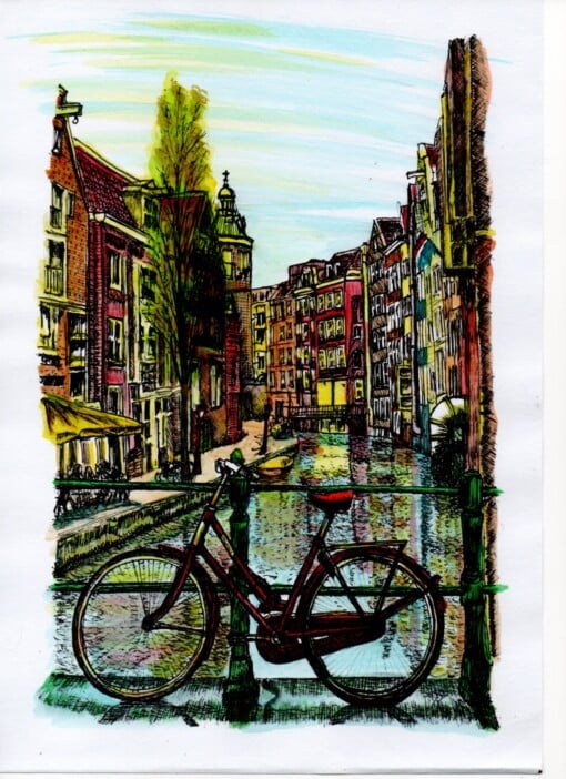 Schilderij Amsterdam Spooksteeg Oudezijds Achterburgwal