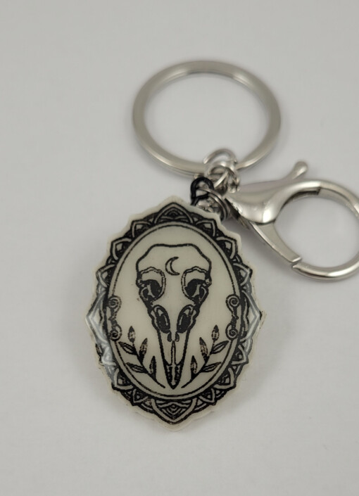 Vogel schedel sleutelhanger