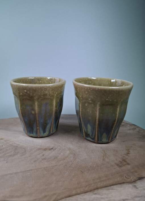 2 keramiek koffiebekers Yellow Small