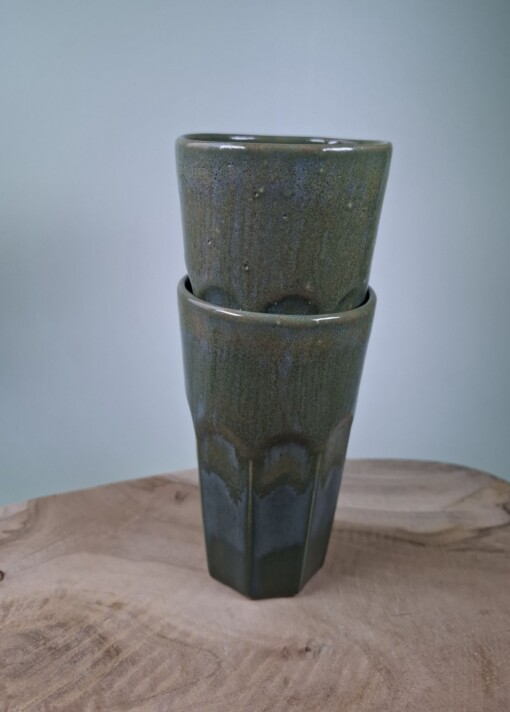 2 keramiek koffiebekers Green Large