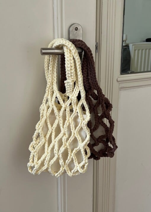Crochet net bag - butter yellow