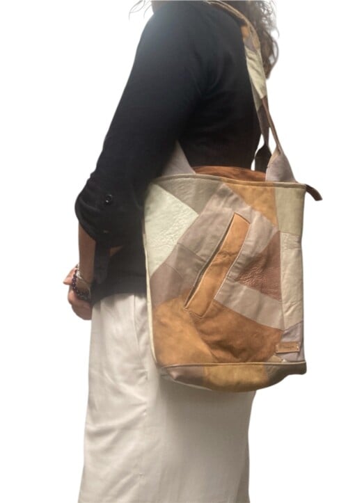 Unieke leren shopper – stijlvol, zomers en duurzaam stoer, stijlvol en handgemaakt van gerecycled materiaal