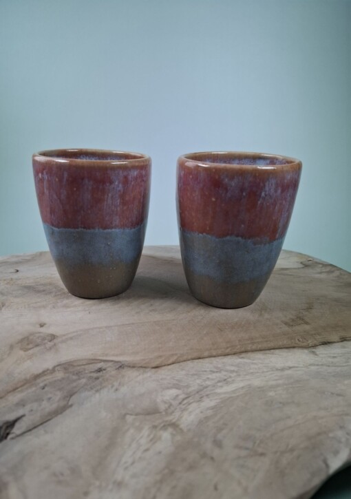 2 keramiek koffiebekers Red Dream