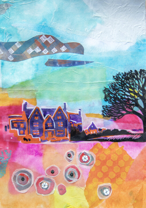 Stil en kalm 2 -collage on papier