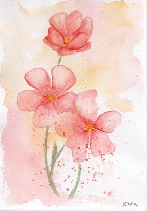 Mooie handgmaakte aquarel kaart