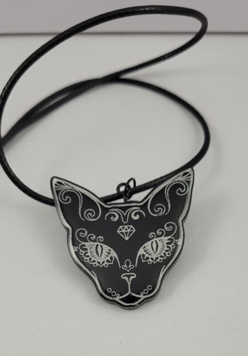 Suiker schedel kat ketting