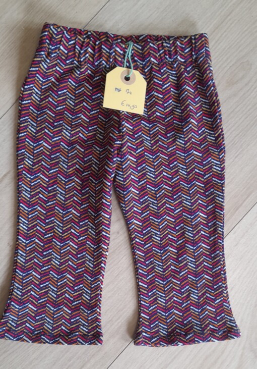 Flared legging- flared broekje - retroprint - bruin- retro vibes