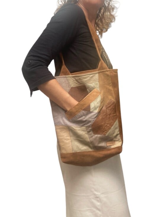 Unieke leren shopper – stoer, stijlvol en handgemaakt van gerecycled materiaal