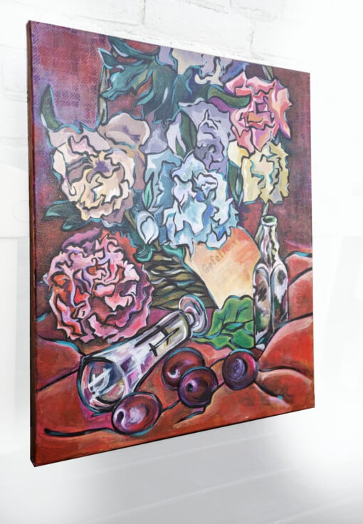 Herst stilleven schilderij on canvas doek, acrylverf