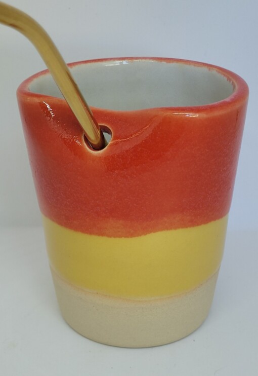 Rietjesbeker rood,geel