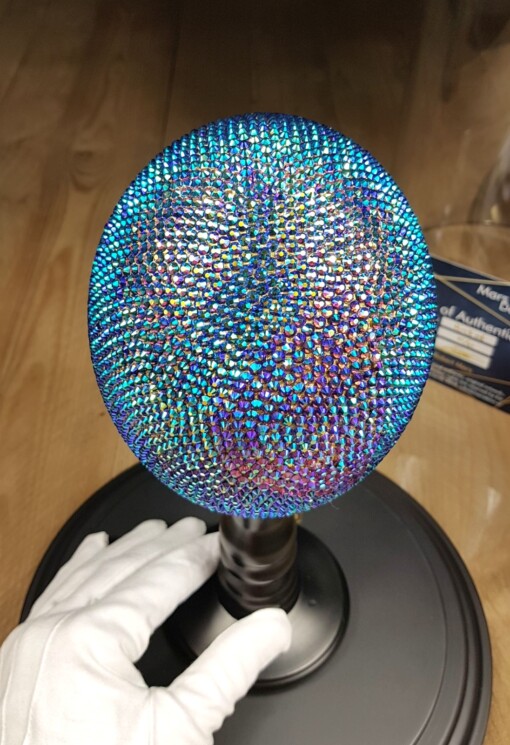 Echte struisvogel ei met swarovski kristal en 23ct verguld - opgezet onder acryl dome - gelimiteerde editie