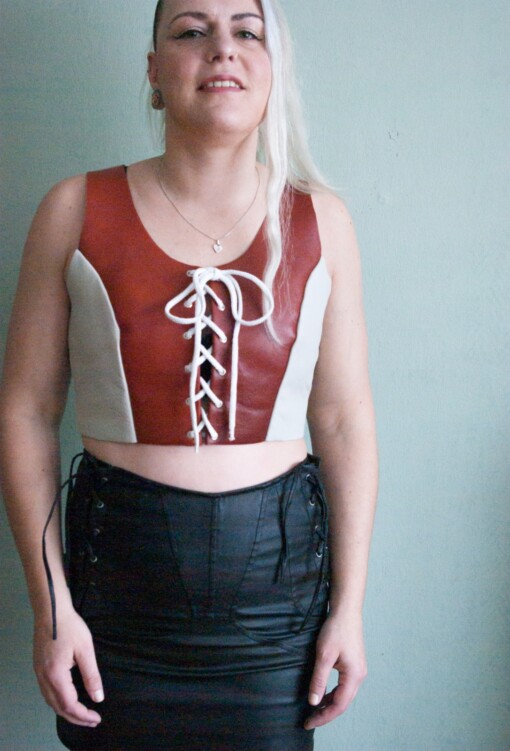 Handgemaakte corset top met veters