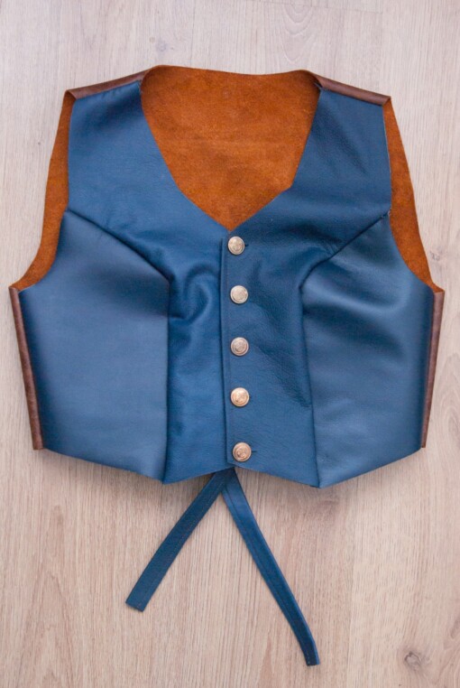 Handgemaakte leren gilet top