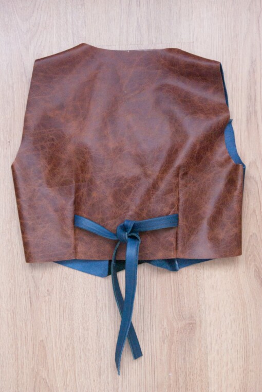 Handgemaakte leren gilet top