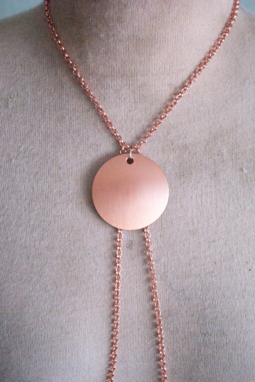 Rosé goud/zwart Body Chain Ketting