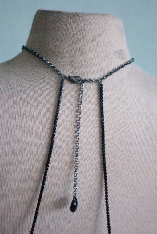 Rosé goud/zwart Body Chain Ketting
