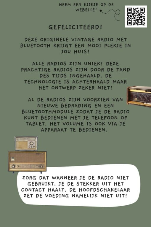 Vintage bluetooth radio  Philips 1956 zwart rood