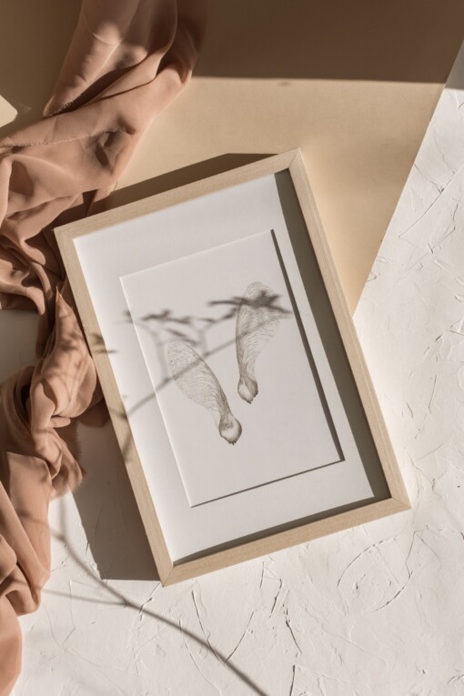 Kunstkaart Botanische Inkttekening A5 Set van 3 Art Print