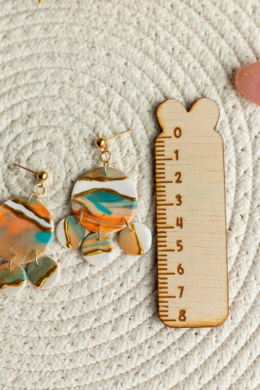 Polymeer klei oorbellen | Bibi Oyster Turquoise