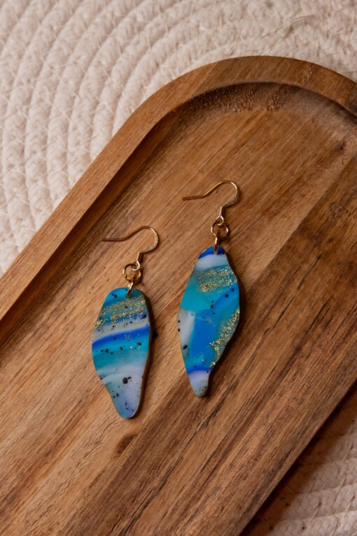 Oorbellen | Ash Blue Agate