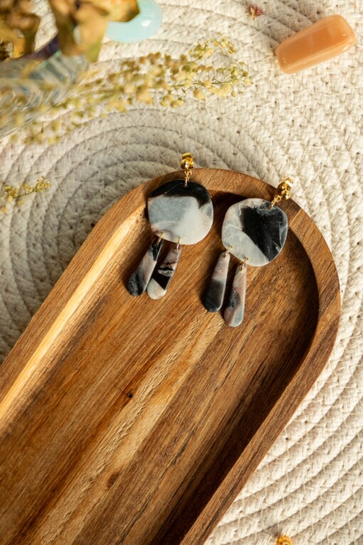 Oorbellen | Genevieve warm marble