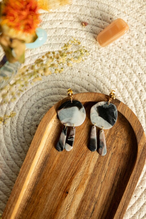Oorbellen | Genevieve warm marble