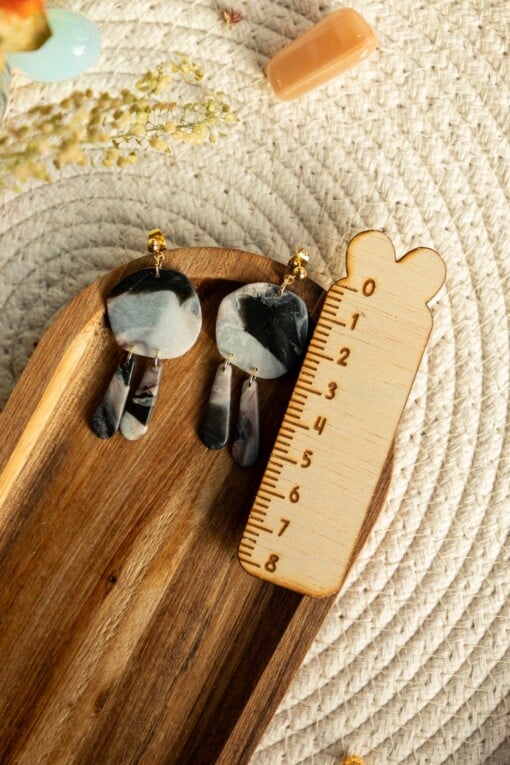 Oorbellen | Genevieve warm marble
